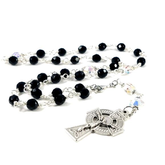 Anglican Rosary, Episcopalian, Celtic Christian Gift, Vintage Swarovski Beads - Picture 2 of 10